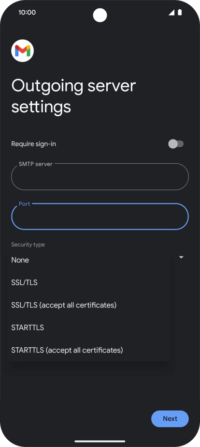 Press SSL/TLS.