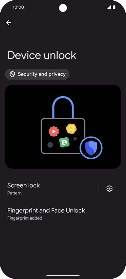 Press Screen lock and key in the additional phone lock code you created earlier.