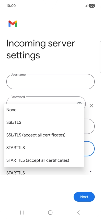Press SSL/TLS.