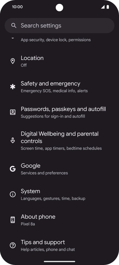 Press Google.