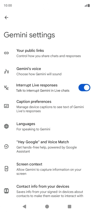 Follow the instructions on the screen to select the required settings.