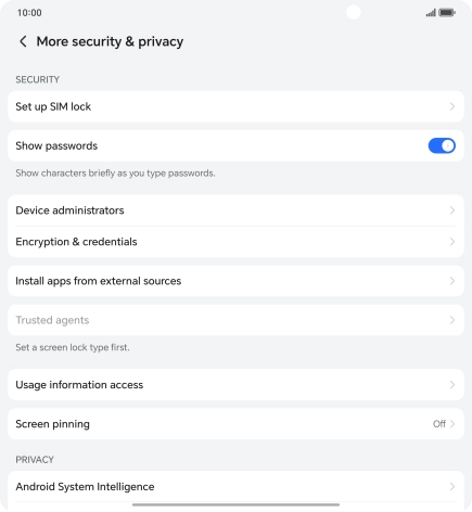 Press Set up SIM lock.