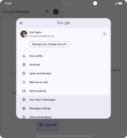 Press Messages settings.
