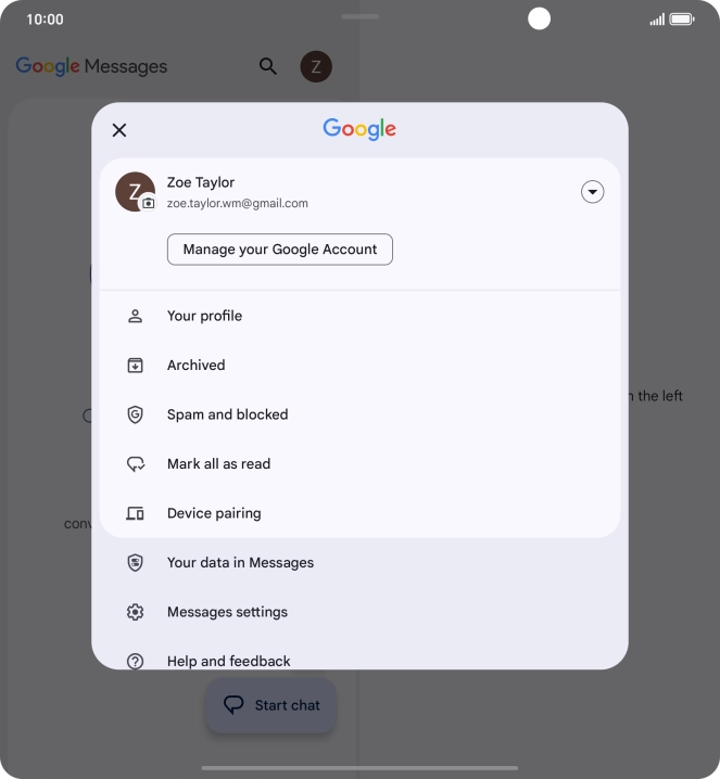 Press Messages settings.