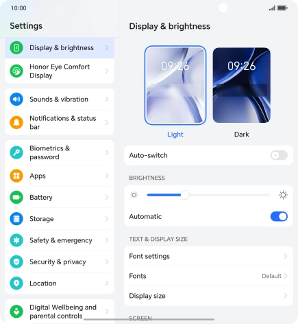 Press the indicator next to 