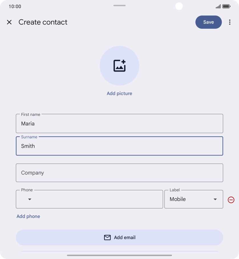 Press the field below 