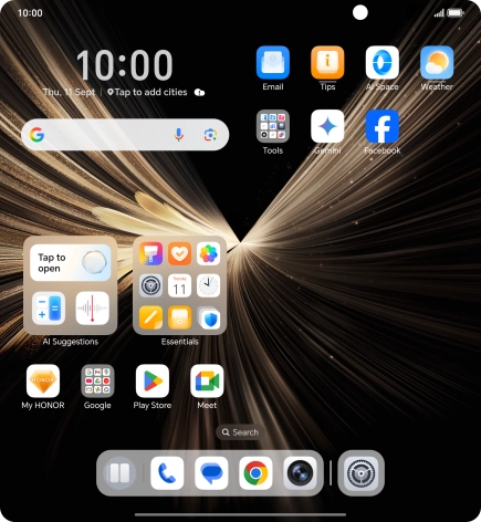 Press the settings icon.