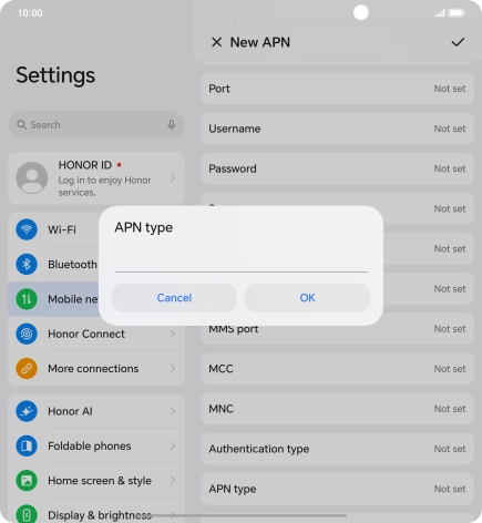 Key in mms and press OK.
