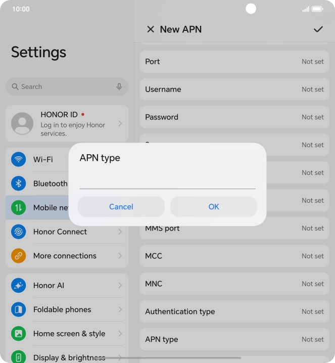 Key in mms and press OK.