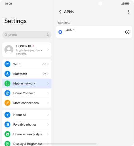Press the menu icon.