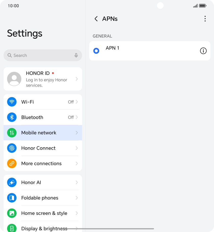 Press the menu icon.