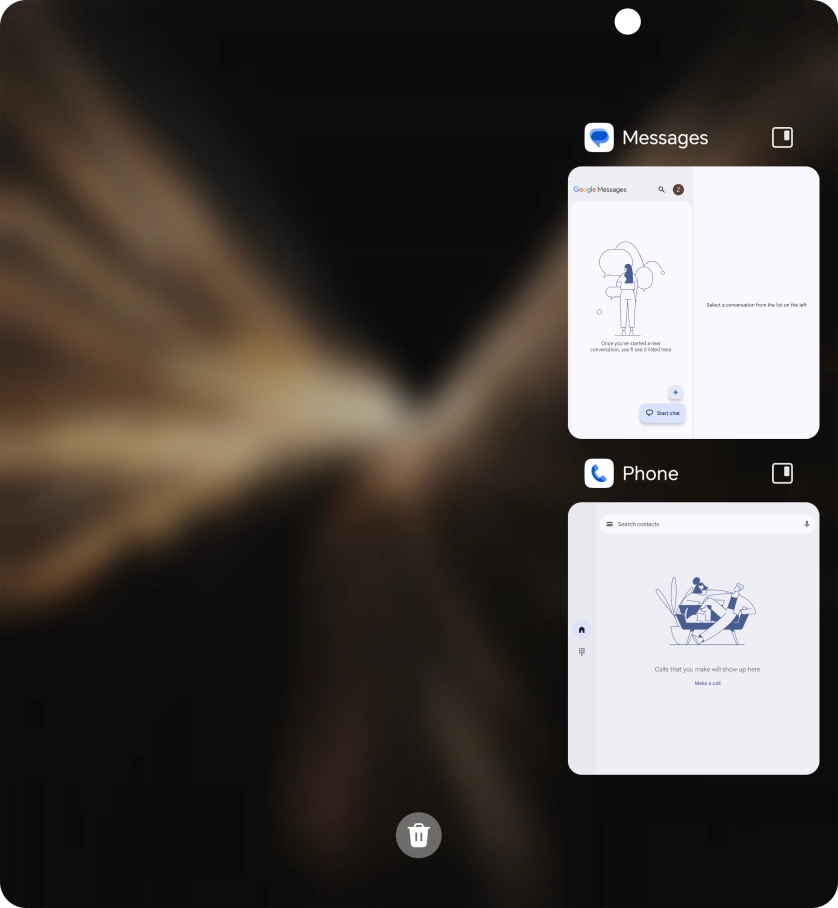 To end one running application, slide your finger upwards on the required application.