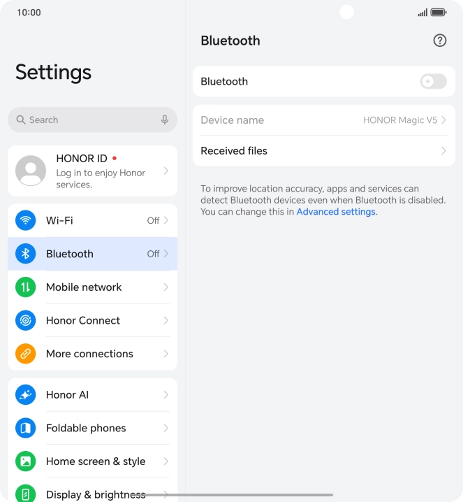 Press the indicator next to 
