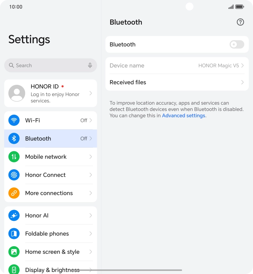 Press the indicator next to 