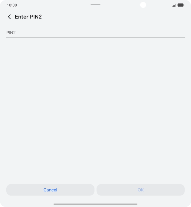 Press PIN2 and key in your PIN2. The default PIN2 is 1111.