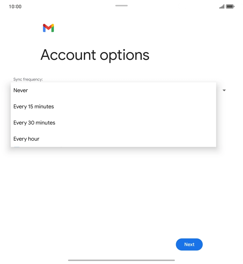 Press the required setting.