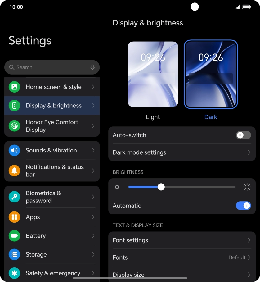 Press the indicator next to 