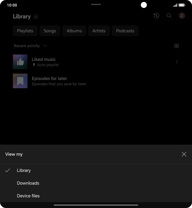 Press the required category and go to the required audio file.