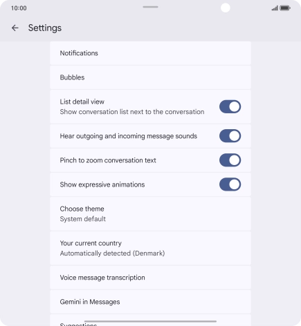 Press Gemini in Messages.