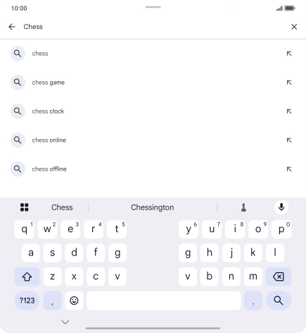 Key in the name or subject of the required app and press the search icon.