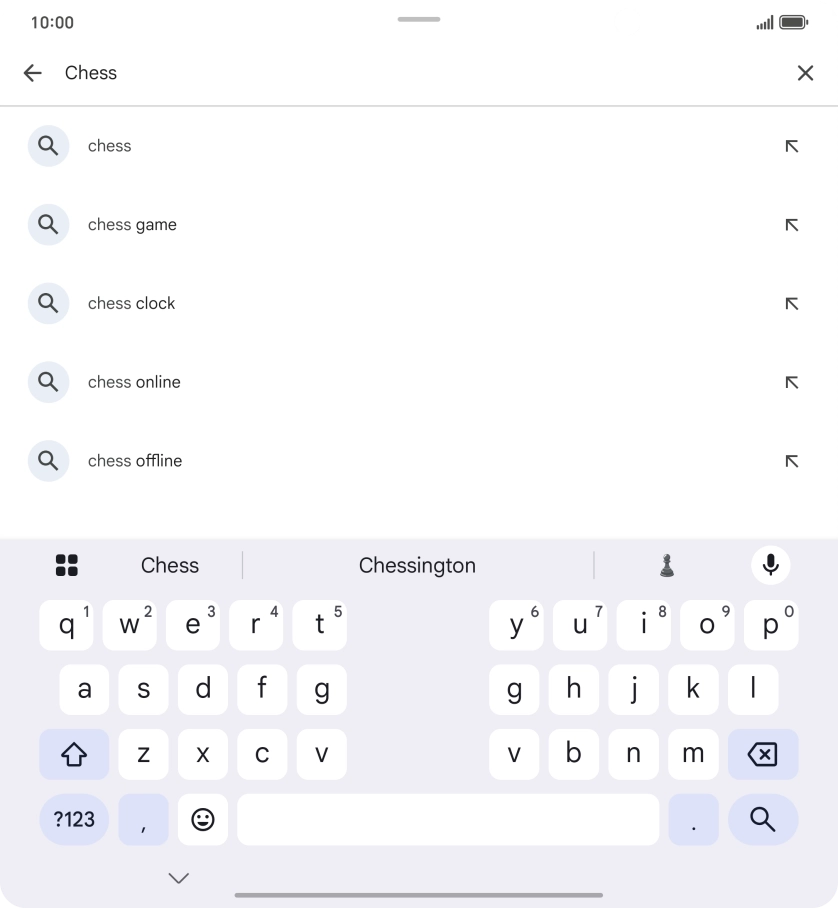 Key in the name or subject of the required app and press the search icon.