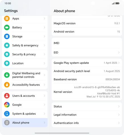 Press EID to see your phone’s EID number.
