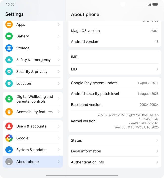 Press EID to see your phone’s EID number.