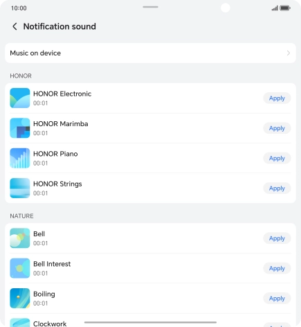 Press the required message tones to hear them.