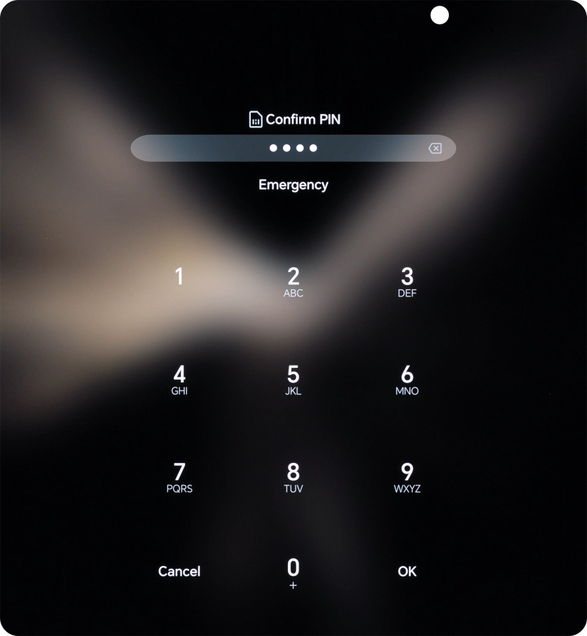 Key in the new PIN again and press OK.