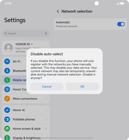 Press OK and your phone will search for networks.
