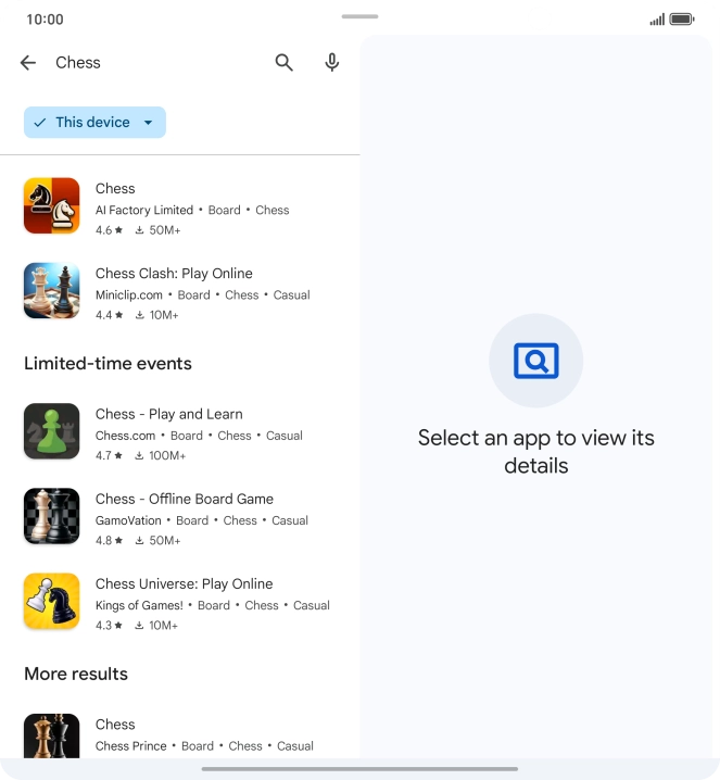 Press the required app.