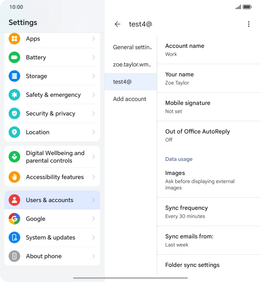 Press Account name and key in the required name.