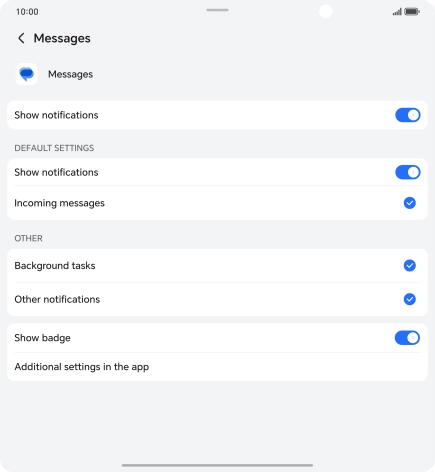 Press the indicator next to 