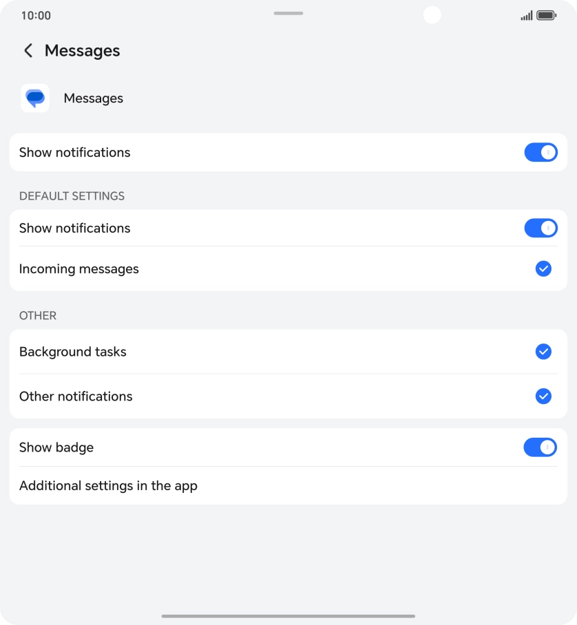 Press the indicator next to 