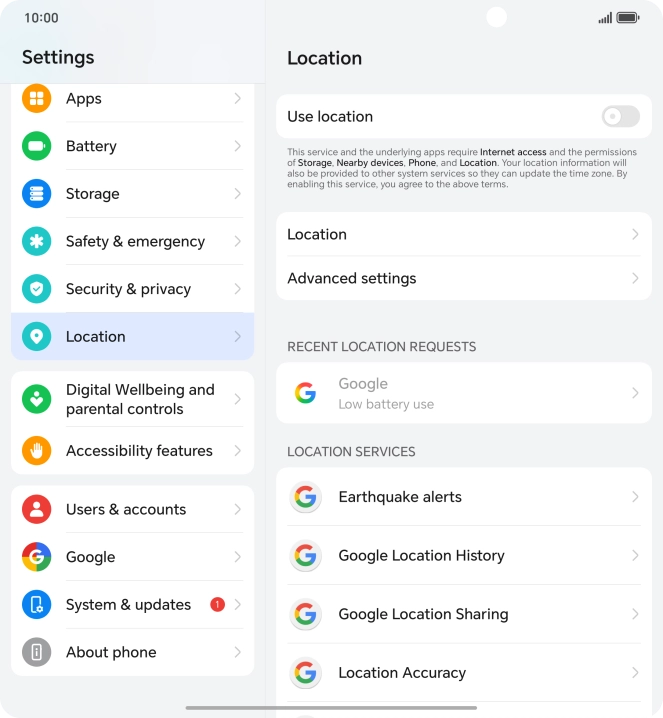 Press the indicator next to 