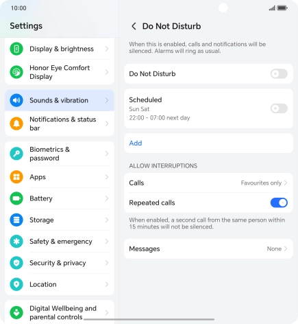 Press the indicator next to 