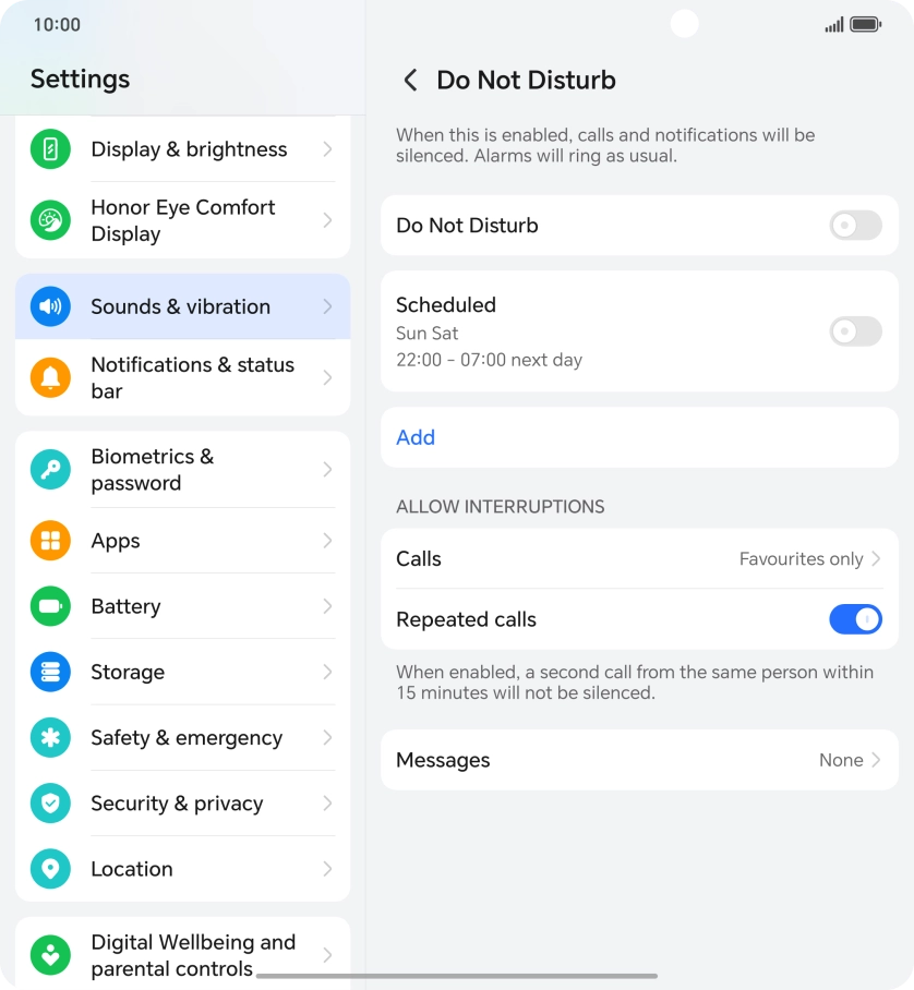 Press the indicator next to 