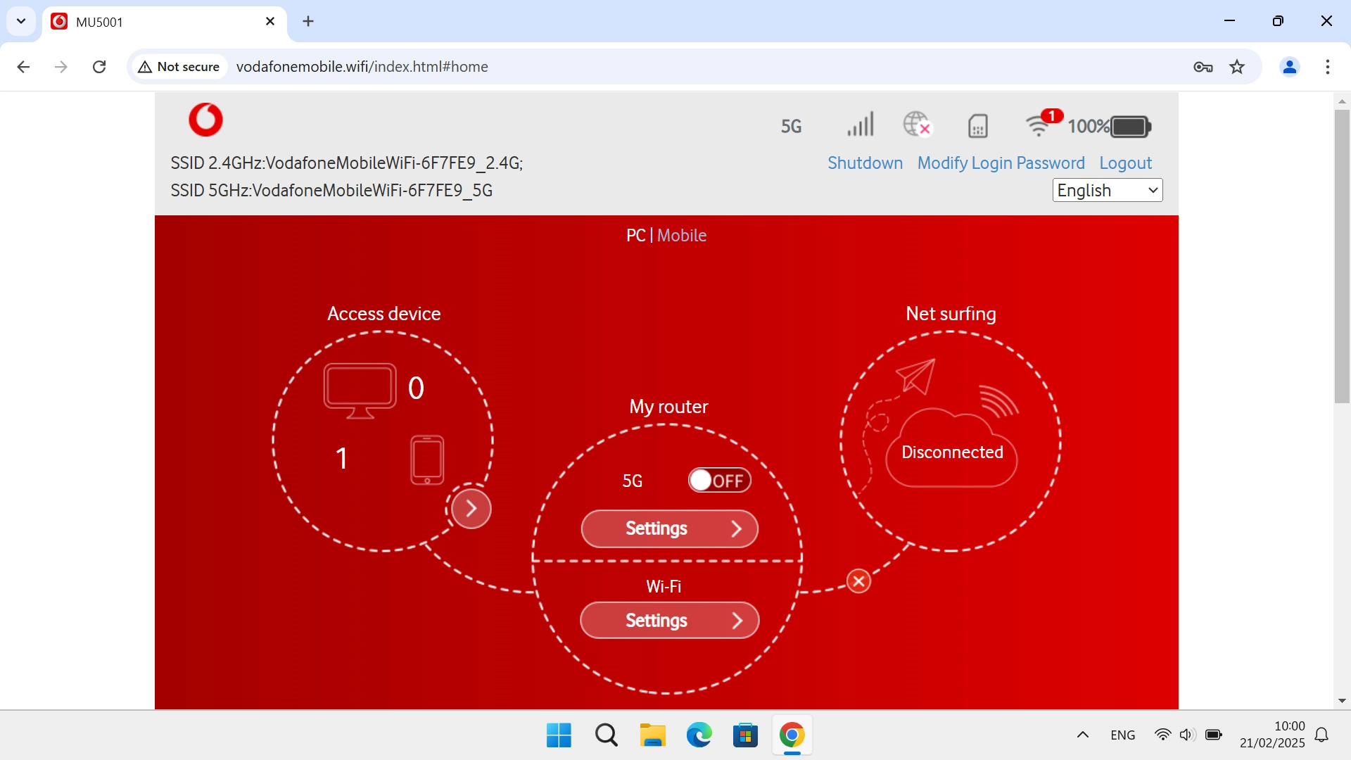 Click Settings below the data connection.