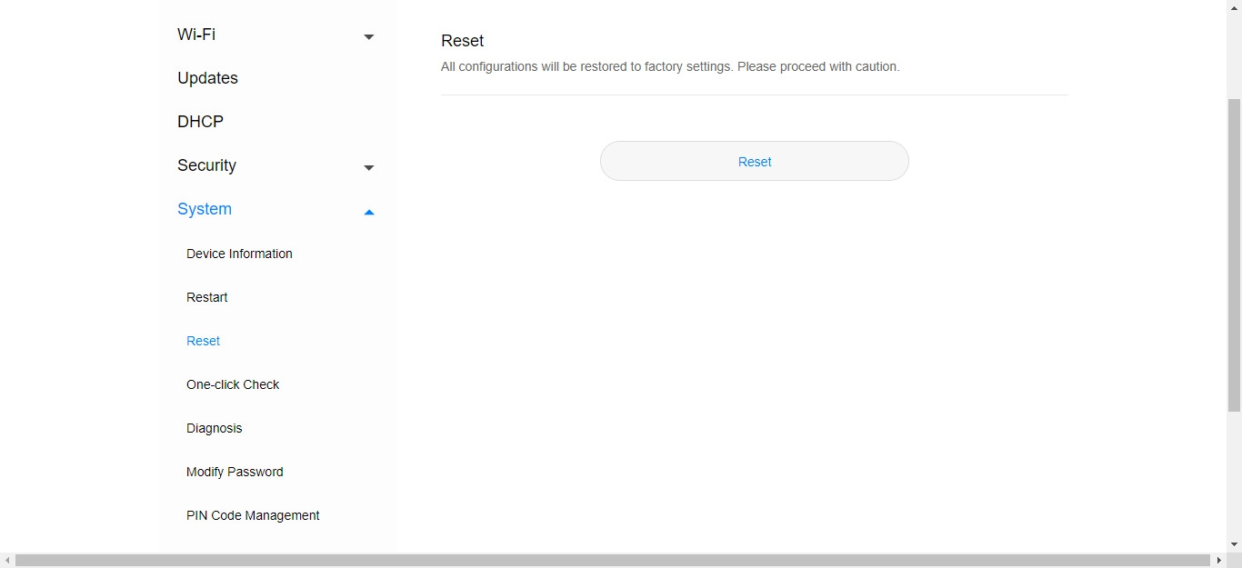 Click Reset.
