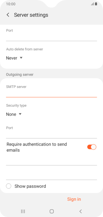 Samsung Galaxy A10 - Troubleshooting - I can't send and receive email messages (Cause 4 of 4