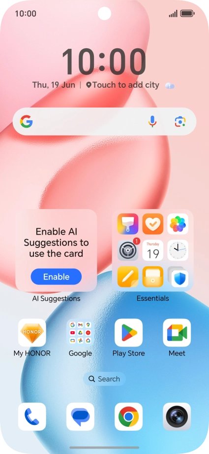 Press the settings icon.