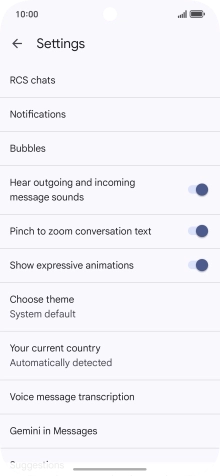 Press Gemini in Messages.