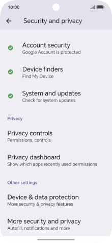 Press Privacy dashboard.