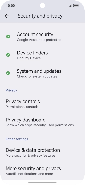 Press Privacy dashboard.
