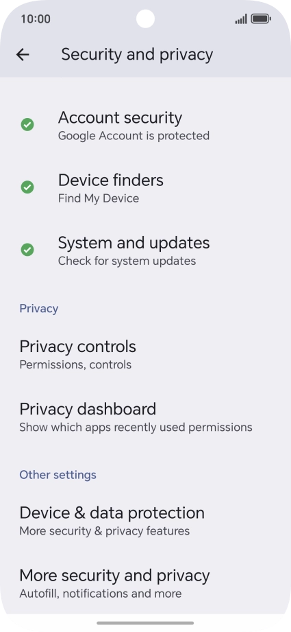 Press Privacy dashboard.