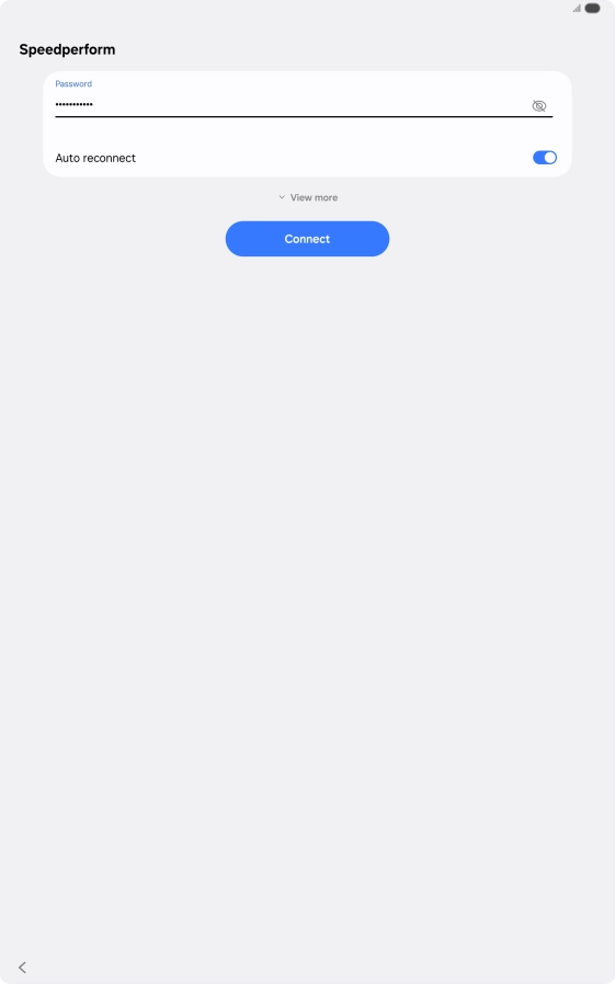 Key in the password for the Wi-Fi network and press Connect.