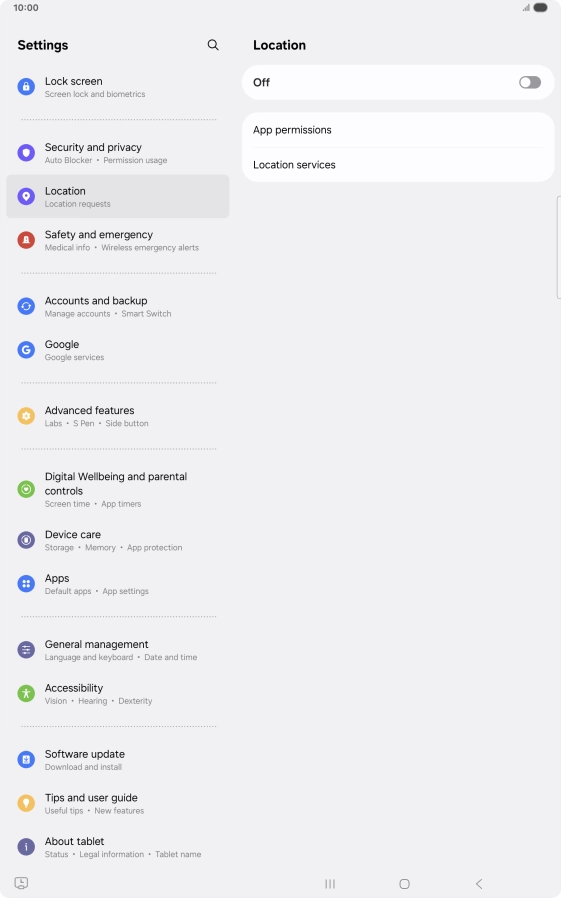 Press the indicator to turn the function on or off.