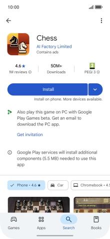 Press Install and follow the instructions on the screen to install the app.