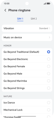 Press the required ring tones to hear them.