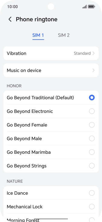 Press the required ring tones to hear them.